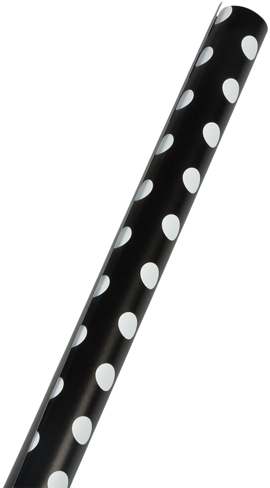 Black with White Dots Wrapping Paper (25 Sq Ft)