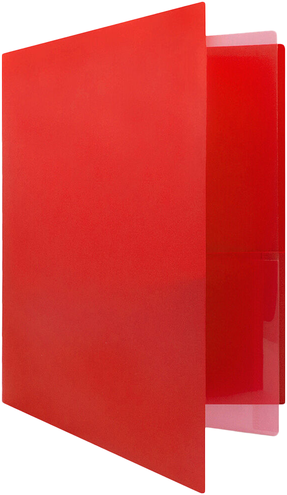 Red 9 x 12 Plastic 4 Pocket Folders