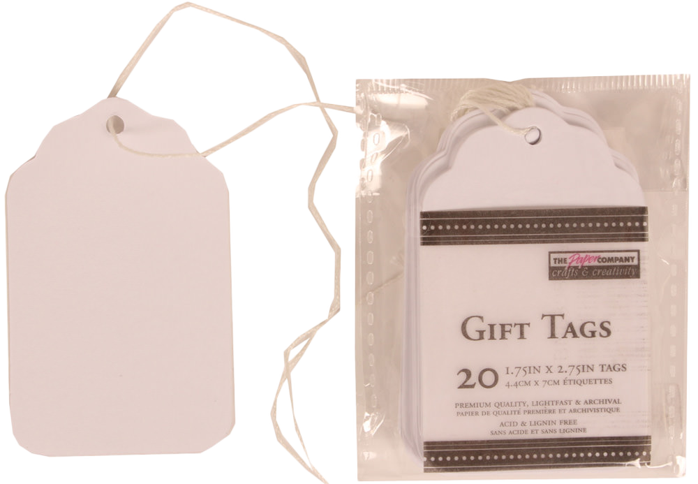 White X-Small Gift Tags (2 3/4 x 1 3/4) - 20 Pack