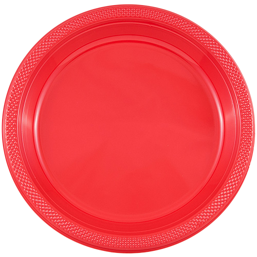 Red Medium Plastic Plates (9 Inch) - 20 Pack