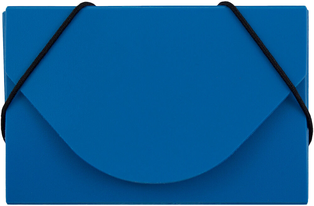 Blue Solid Plastic Business Card Case - 20 Card Capacity