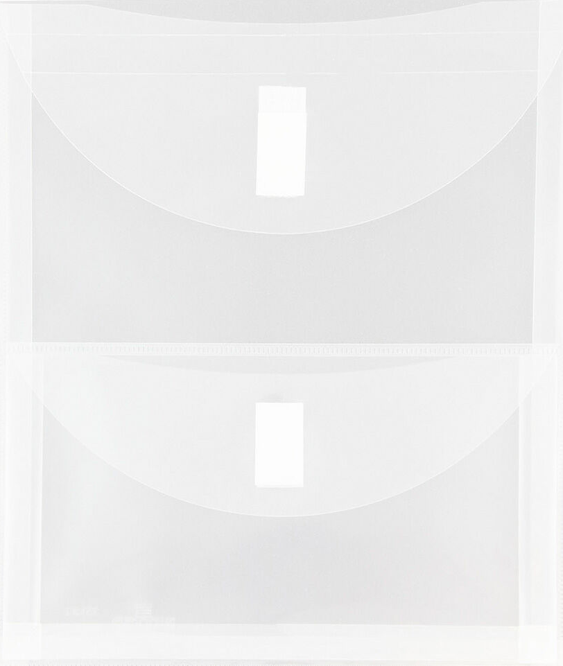Clear Letter Open End 2 Pocket Plastic Envelopes (9 3/4 x 13) with Hook and Loop Closure