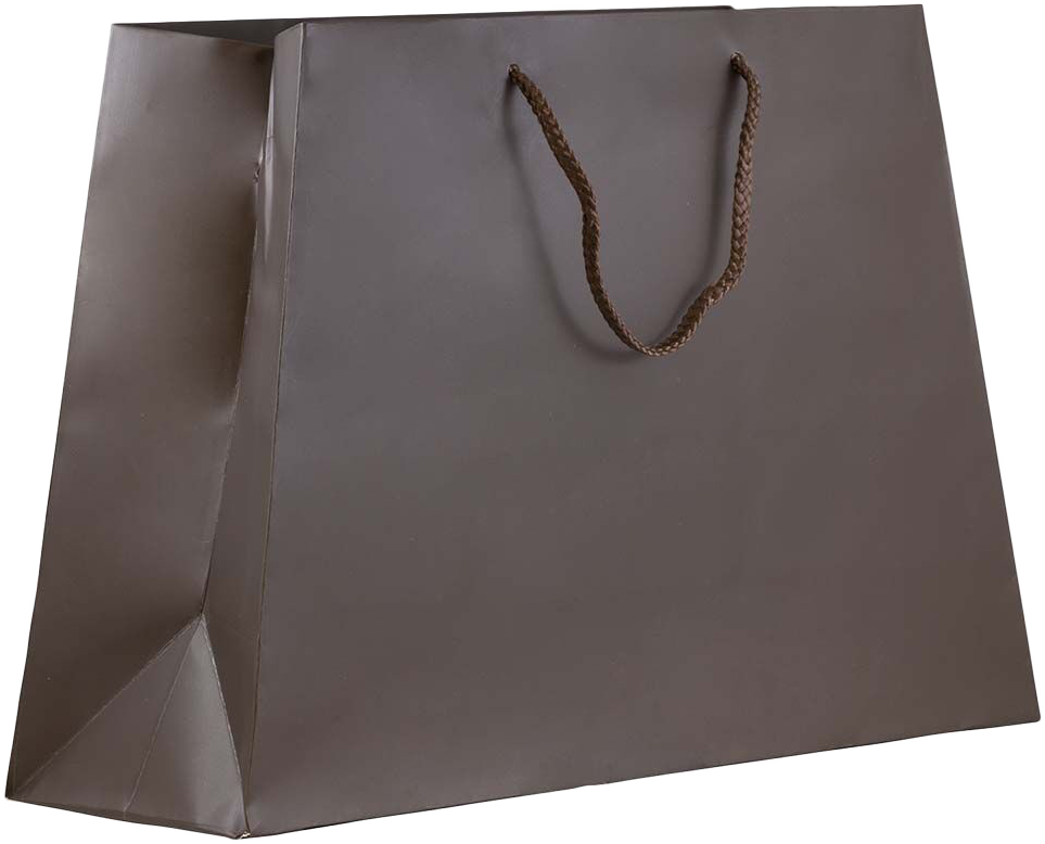 Chocolate Brown Large Matte Trapezoid Gift Bags (12 x 5 x 11)