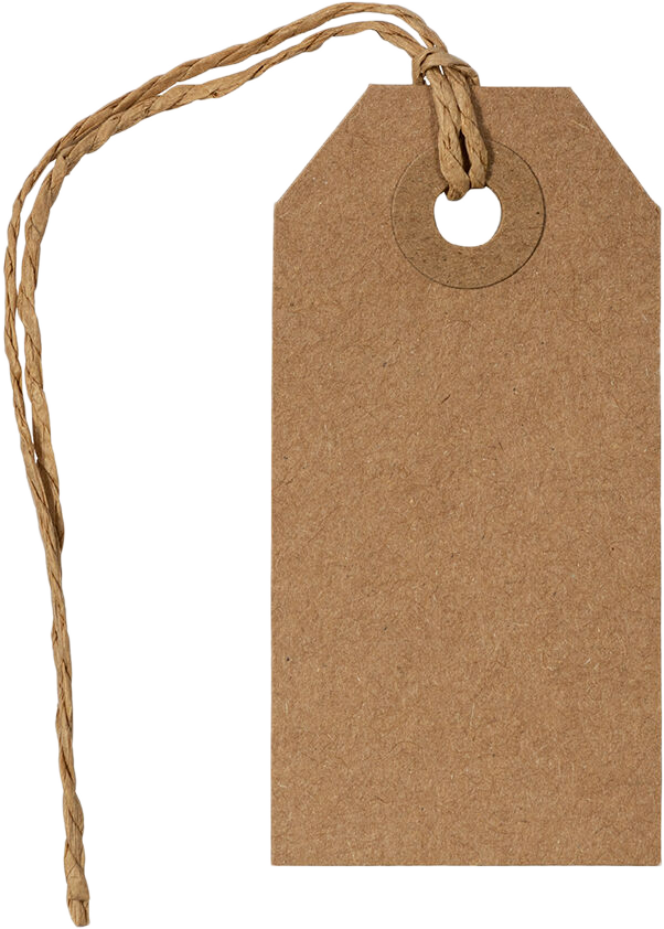 Brown Kraft Small Gift Tags (3 1/4 x 1 5/8) - 10 Pack