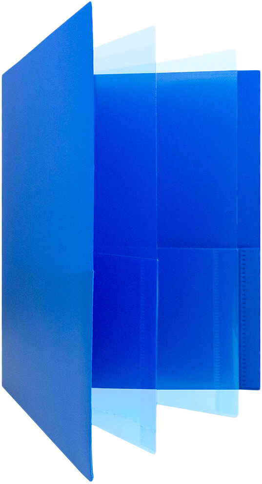 Blue 9 x 12 Plastic 6 Pocket Folders