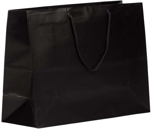 Black X-Large Matte Horizontal Gift Bags (16 x 12 x 6)