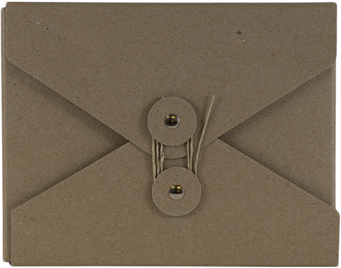 Natural Brown Kraft Small 5 1/4 x 6 3/4 x 1 Button and String Portfolios