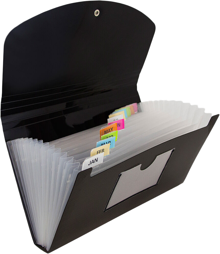 Black Check Size 13 Pocket Expanding Files (5 x 10 1/2)