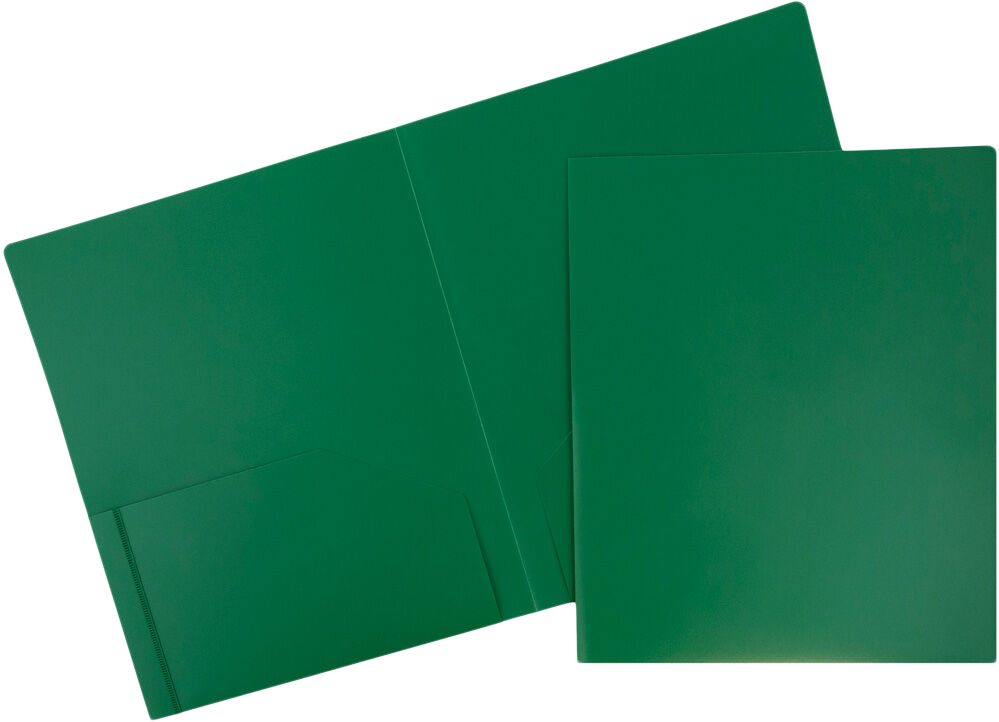 Green 9 x 12 Plastic Heavy Duty Folders