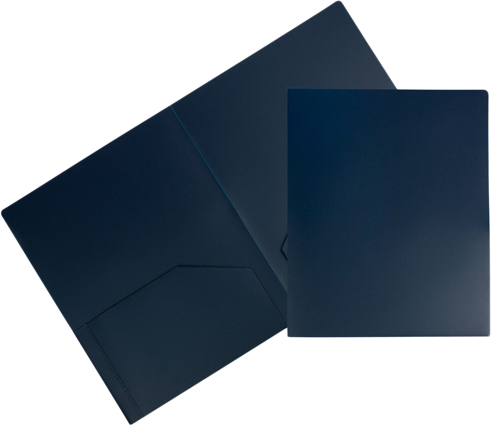 Navy Blue 9 x 12 Plastic Heavy Duty Folders