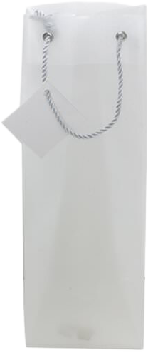 Clear Translucent Plastic Wine Bottle Gift Bags (4 5/8 x 4 x 12 1/8)
