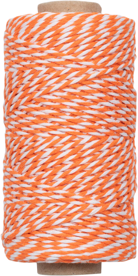 Orange and White 100 Yards Bakers Twine Ribbon