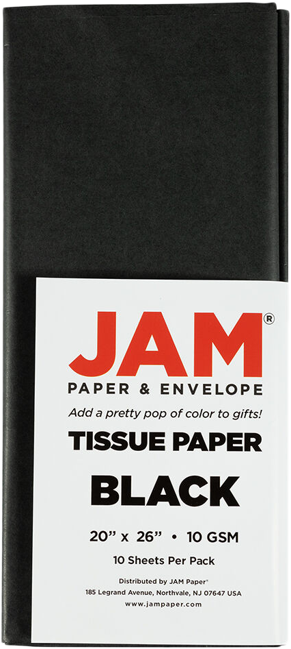 Black Tissue Paper (20 x 26) - 10 Sheets