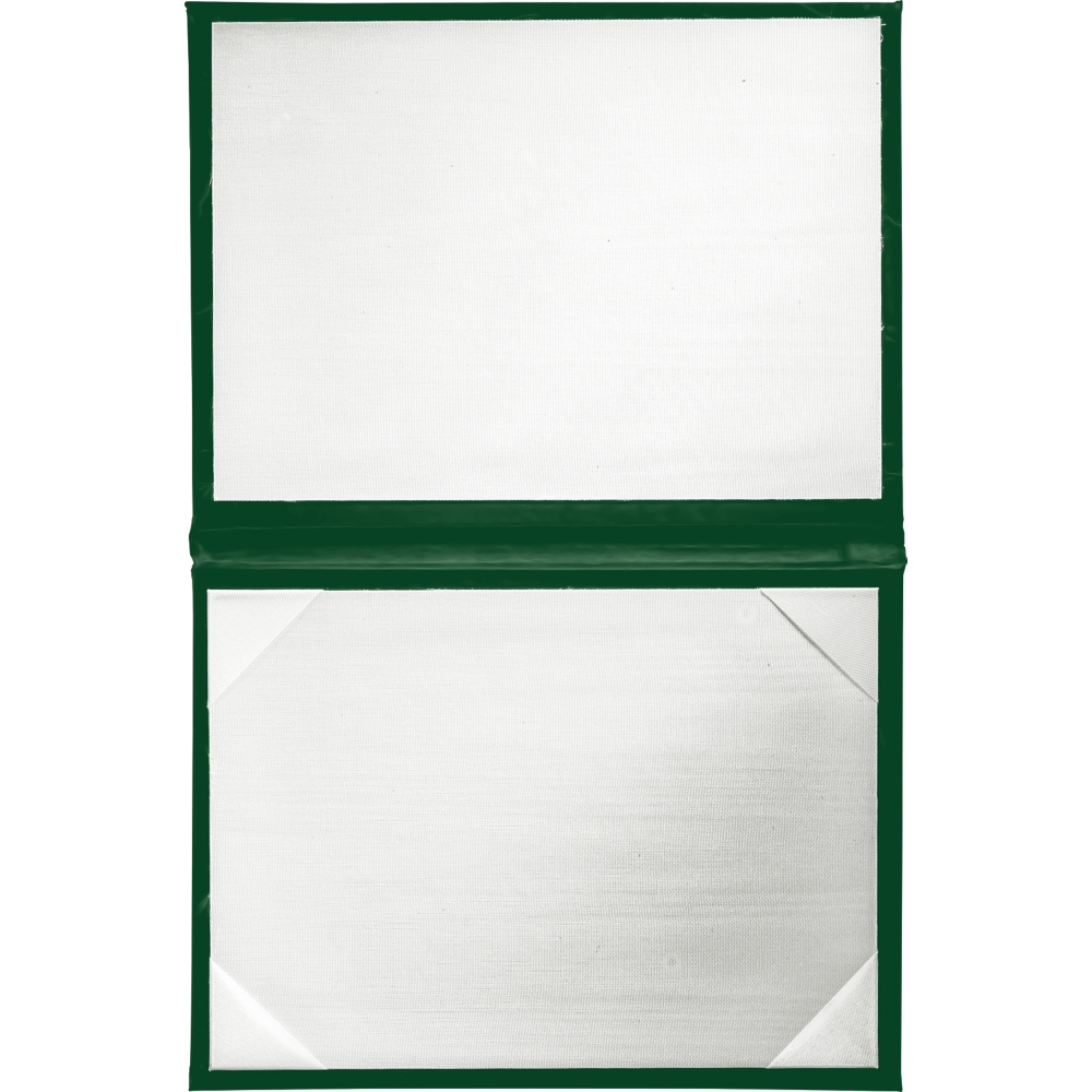 6 1/2 x 8 1/2 Landscape Padded Diploma Covers (Holds 6 x 8 Document) - Green