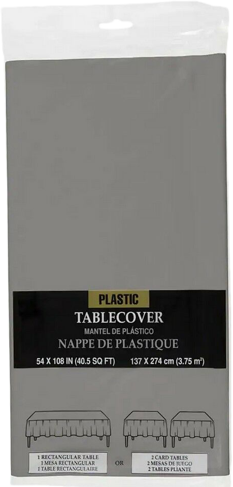 Silver 54 x 108 Plastic Tablecover