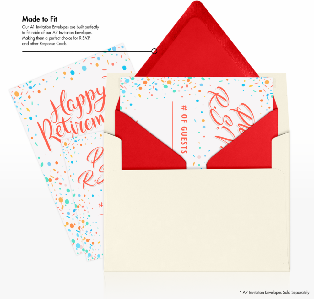 Ruby Red 32lb A1 Contour Flap Envelopes (3 5/8 x 5 1/8)