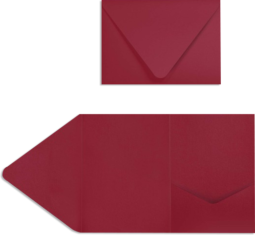 Garnet Dark Red A7 Pocket Invitations (5 x 7)