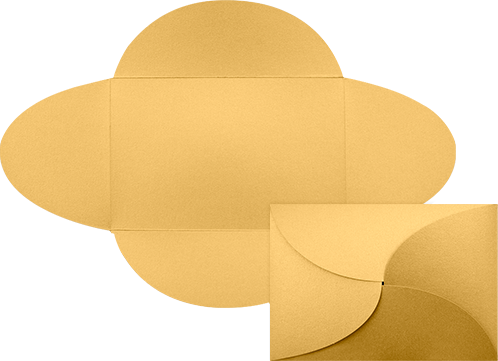 Gold Metallic A7 Petal Invitations (5 x 7 )