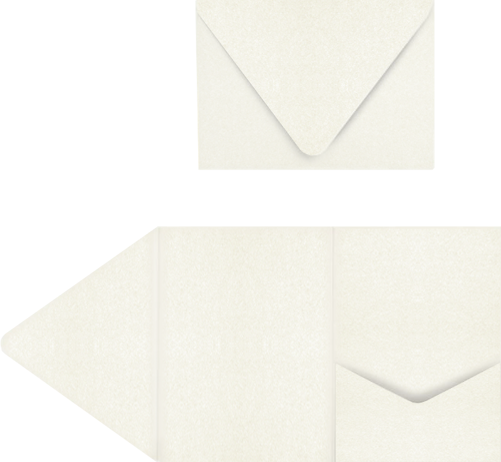 White Quartz Metallic A7 Pocket Invitations (5 x 7)