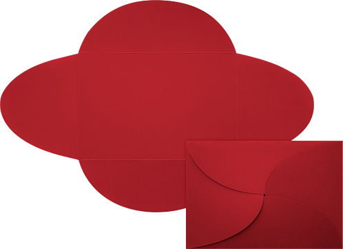 Ruby Red A7 Petal Invitations (5 x 7 )
