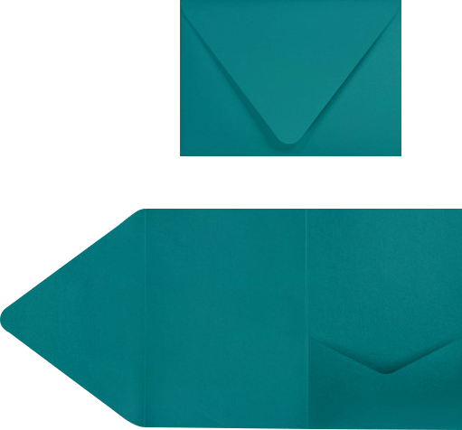 Teal A7 Pocket Invitations (5 x 7)