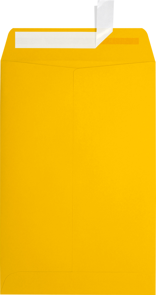 Sunflower Yellow 32lb 6 x 9 Open End Envelopes with Peel & Seal