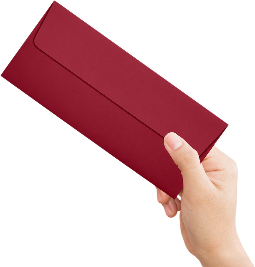 Garnet Dark Red 32lb #10 Square Flap Envelopes (4 1/8 x 9 1/2) with Peel & Seal