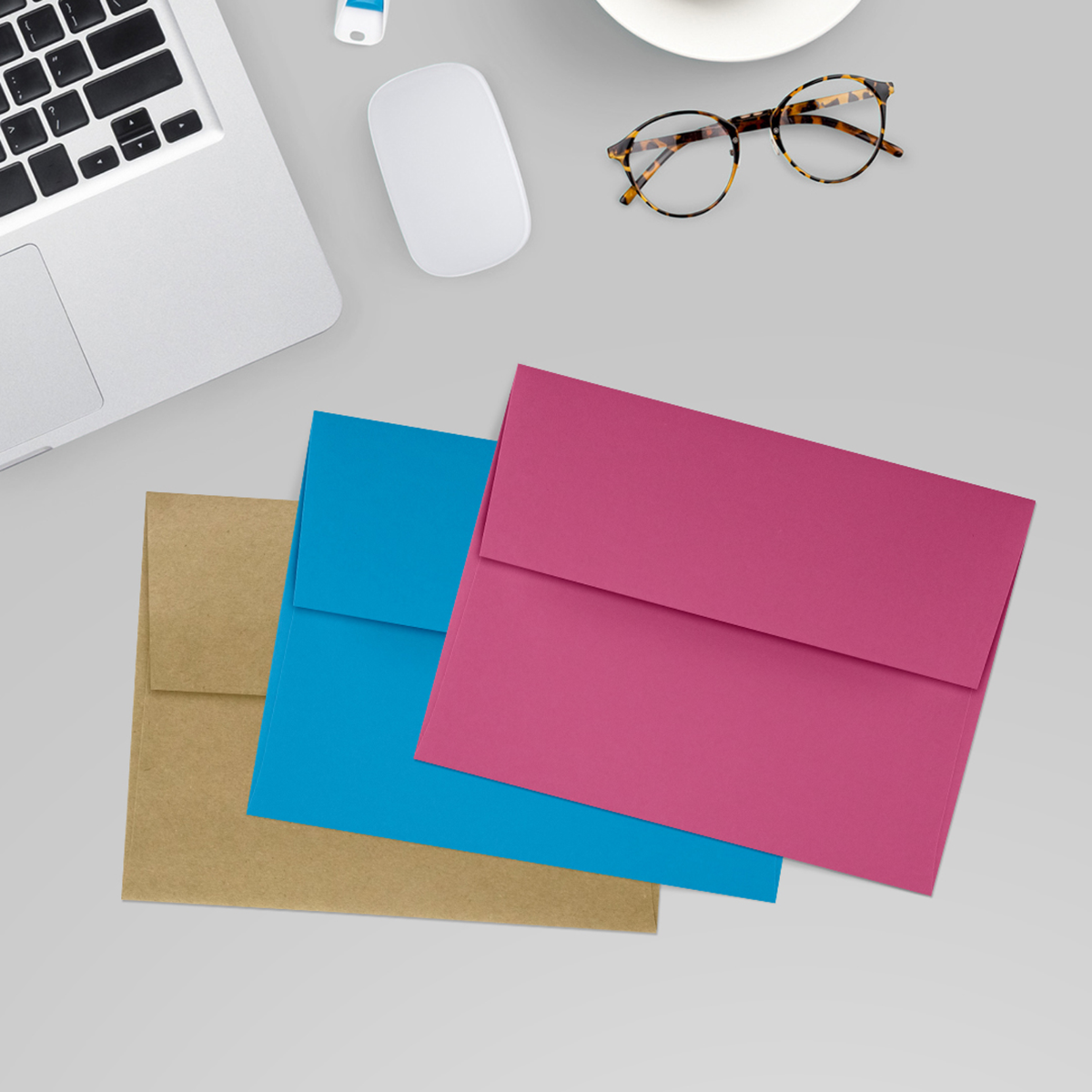 Fuchsia Pink Magenta 32lb A2 Invitation Envelopes (4 3/8 x 5 3/4) with Peel & Seal