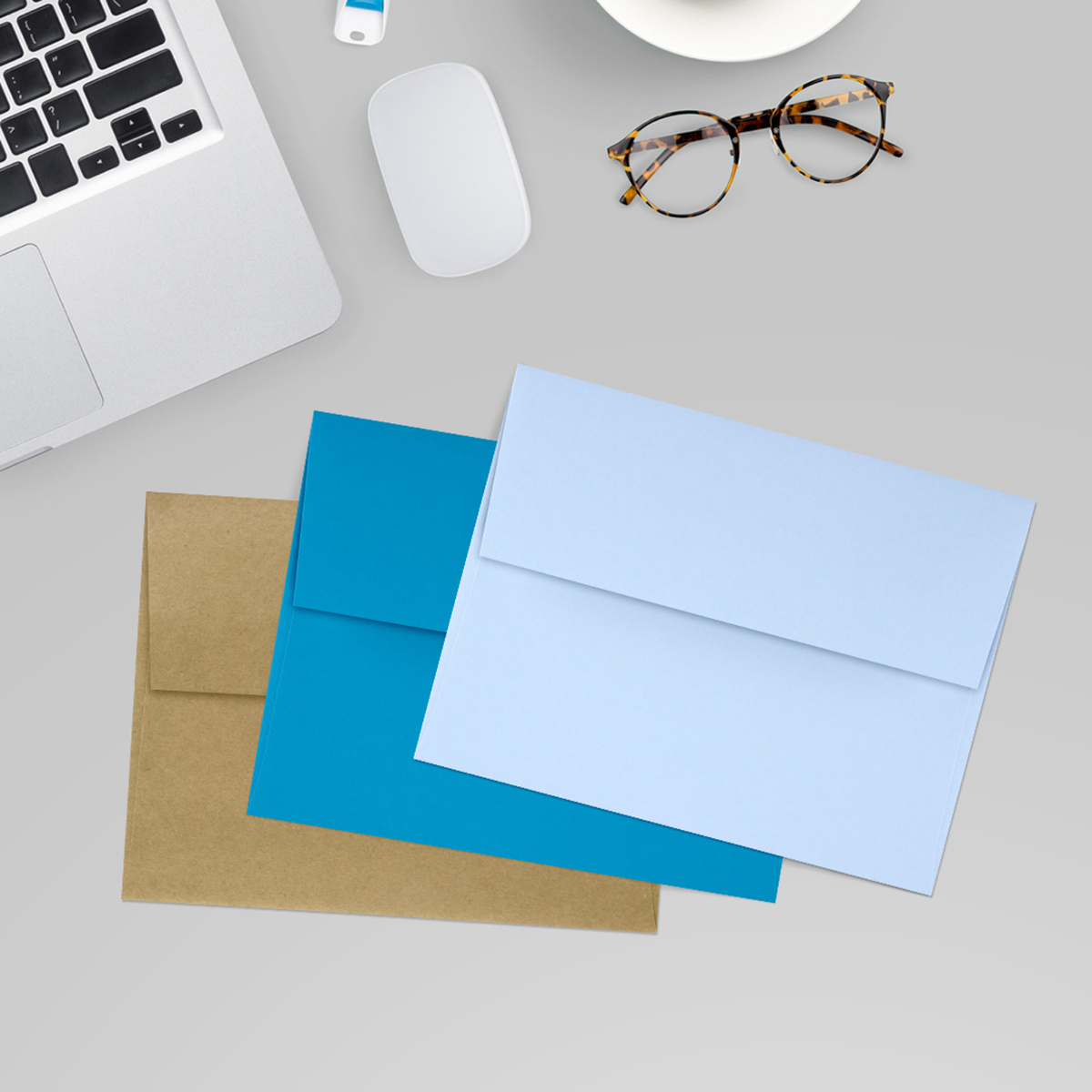 Baby Blue 32lb A2 Invitation Envelopes (4 3/8 x 5 3/4) with Peel & Seal