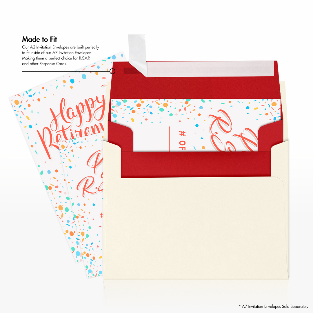 Red 32lb A2 Invitation Envelopes (4 3/8 x 5 3/4) with Peel & Seal