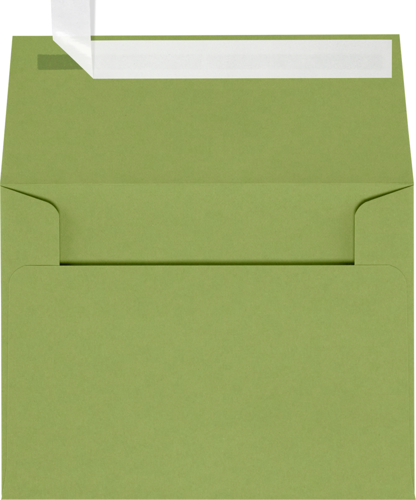 Olive Green 28lb A2 Invitation Envelopes (4 3/8 x 5 3/4) with Peel & Seal