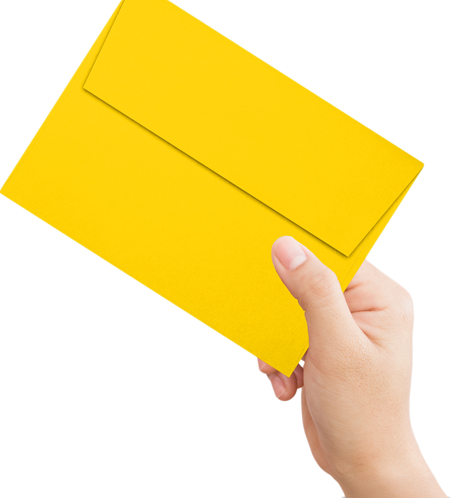 Sunflower Yellow 32lb A6 Invitation Envelopes (4 3/4 x 6 1/2) with Peel & Seal