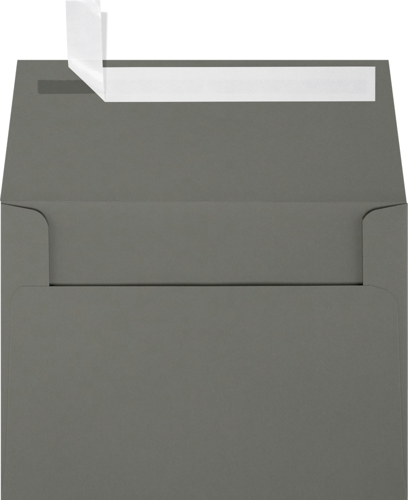 Dark Smoke Gray 32lb A6 Invitation Envelopes (4 3/4 x 6 1/2) with Peel & Seal