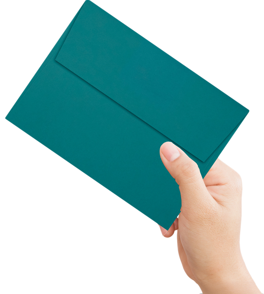 Teal Blue 32lb A6 Invitation Envelopes (4 3/4 x 6 1/2) with Peel & Seal