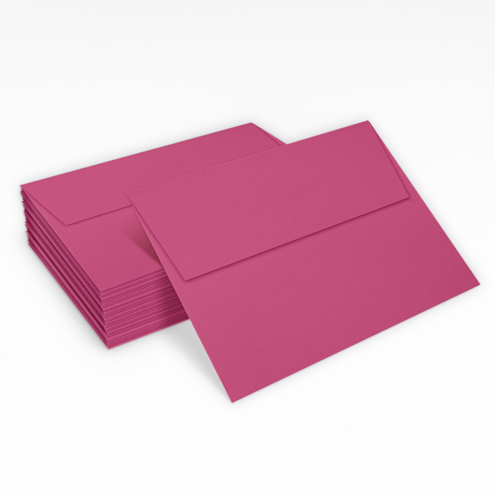 Fuchsia Pink Magenta 32lb A7 Invitation Envelopes (5 1/4 x 7 1/4) with Peel & Seal