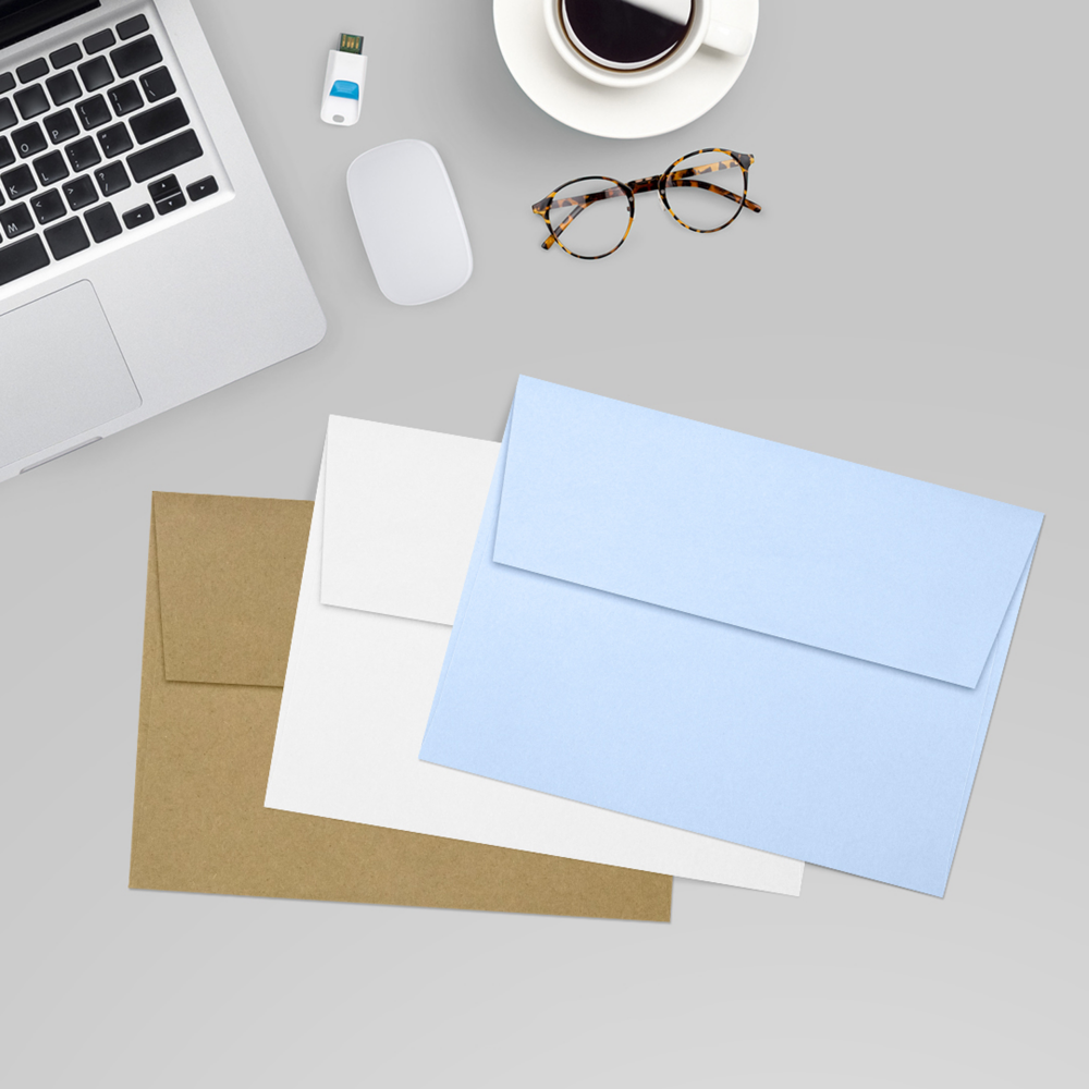 Baby Blue 32lb A7 Invitation Envelopes (5 1/4 x 7 1/4) with Peel & Seal