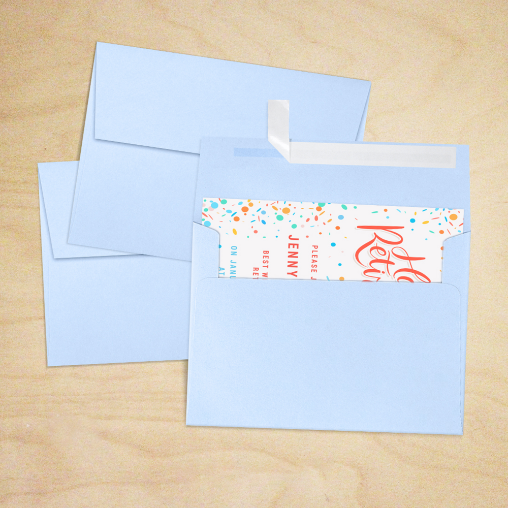 Baby Blue 32lb A7 Invitation Envelopes (5 1/4 x 7 1/4) with Peel & Seal
