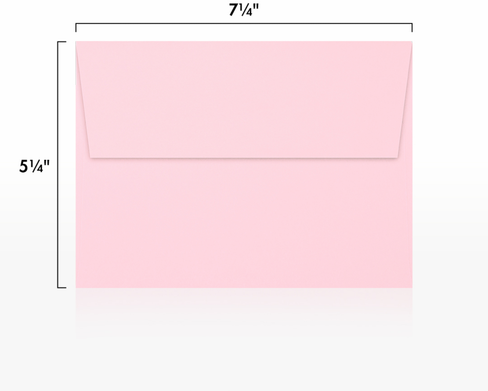 Baby Candy Pink 32lb A7 Invitation Envelopes (5 1/4 x 7 1/4) with Peel & Seal