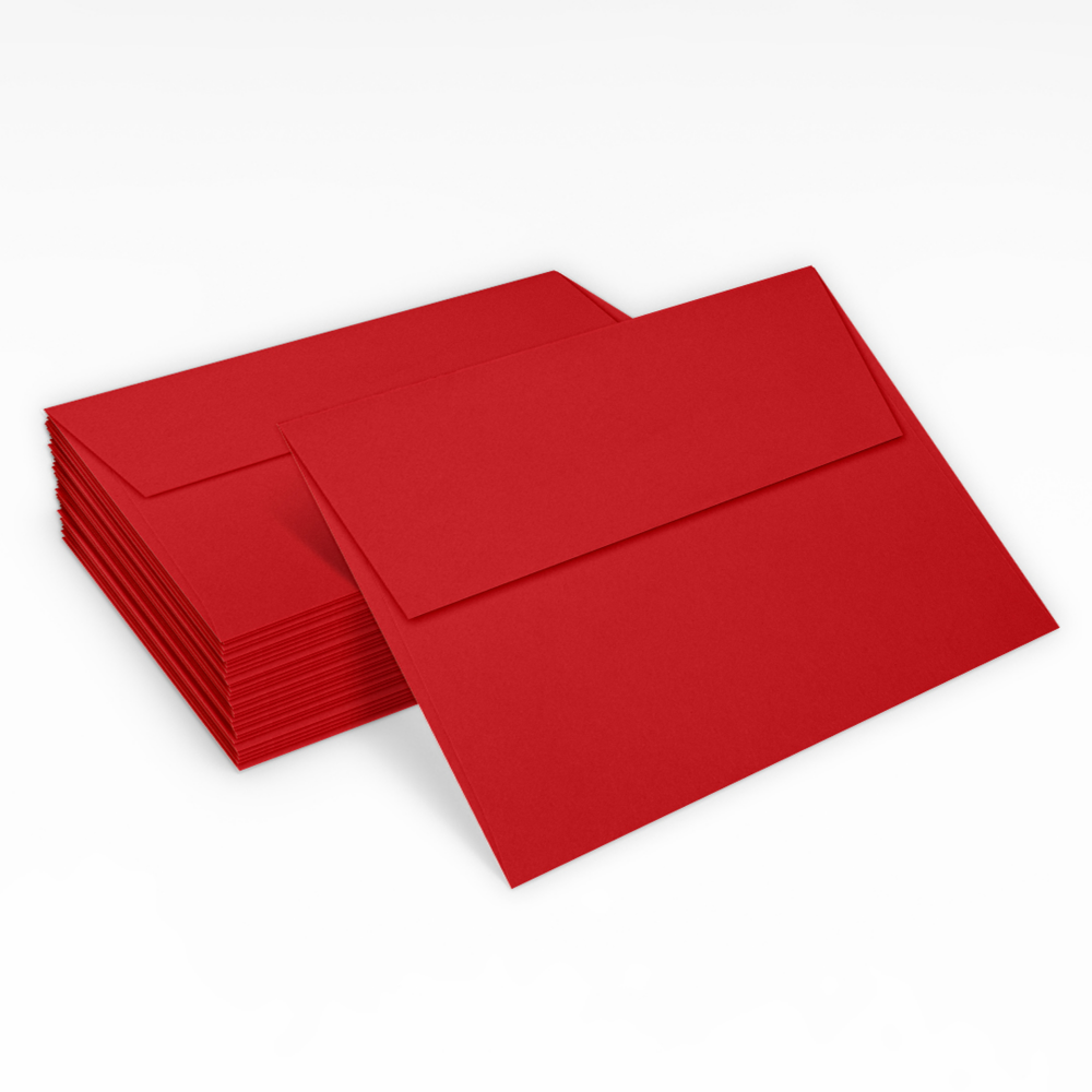 Red 32lb A7 Invitation Envelopes (5 1/4 x 7 1/4) with Peel & Seal