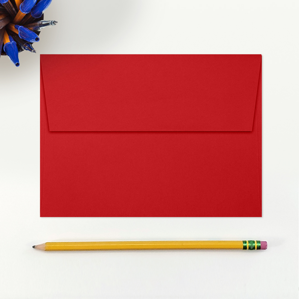 Red 32lb A7 Invitation Envelopes (5 1/4 x 7 1/4) with Peel & Seal
