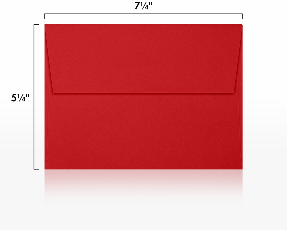 Red 32lb A7 Invitation Envelopes (5 1/4 x 7 1/4) with Peel & Seal