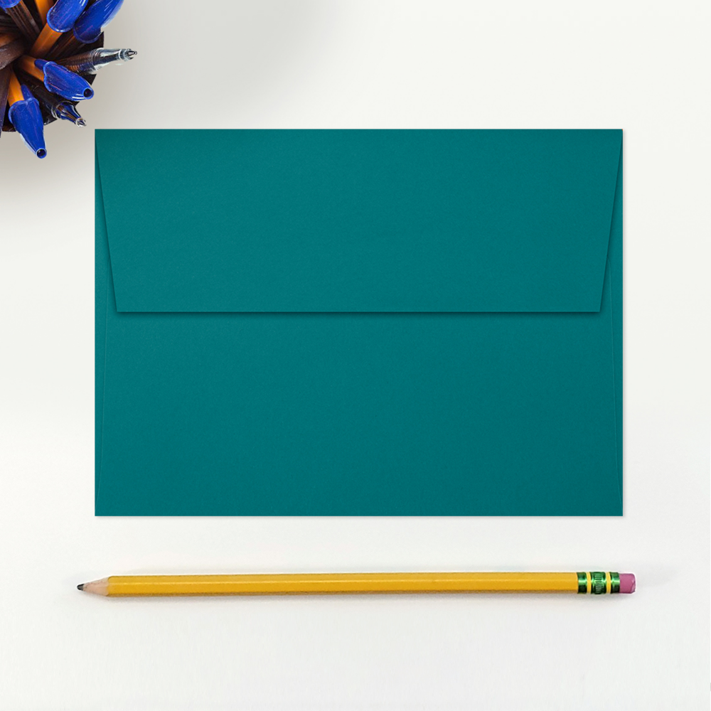 Teal Blue 32lb A7 Invitation Envelopes (5 1/4 x 7 1/4) with Peel & Seal