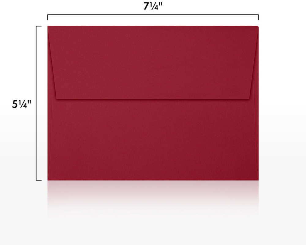 Garnet Dark Red 32lb A7 Invitation Envelopes (5 1/4 x 7 1/4) with Peel & Seal