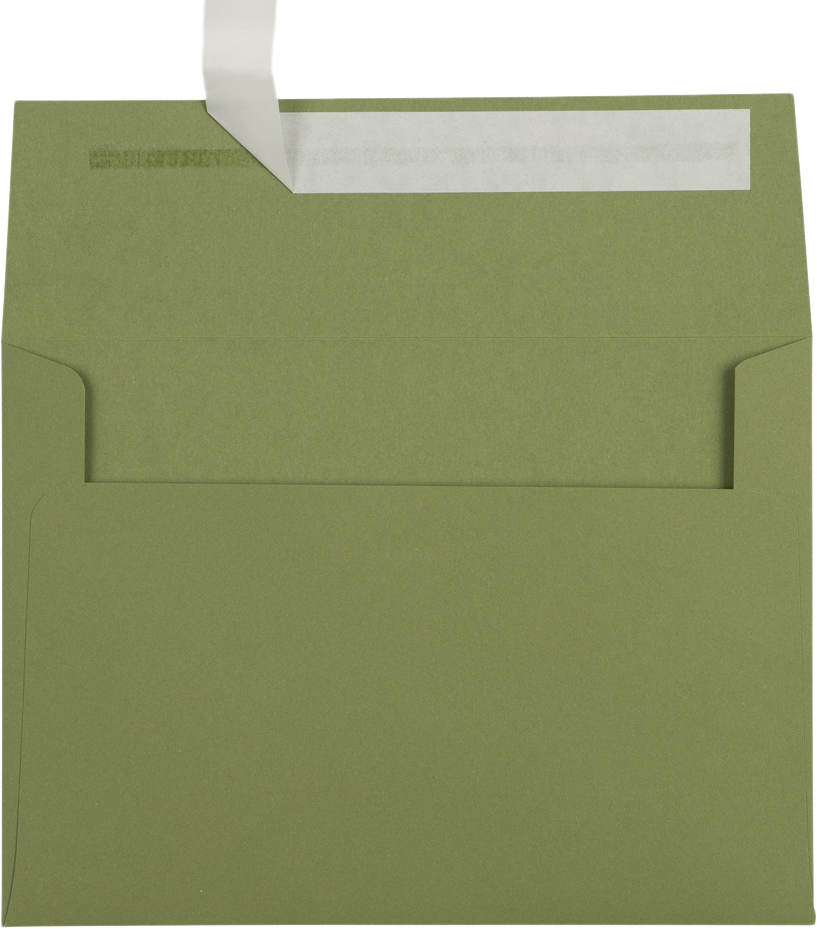 Olive Green 28lb A7 Invitation Envelopes (5 1/4 x 7 1/4) with Peel & Seal