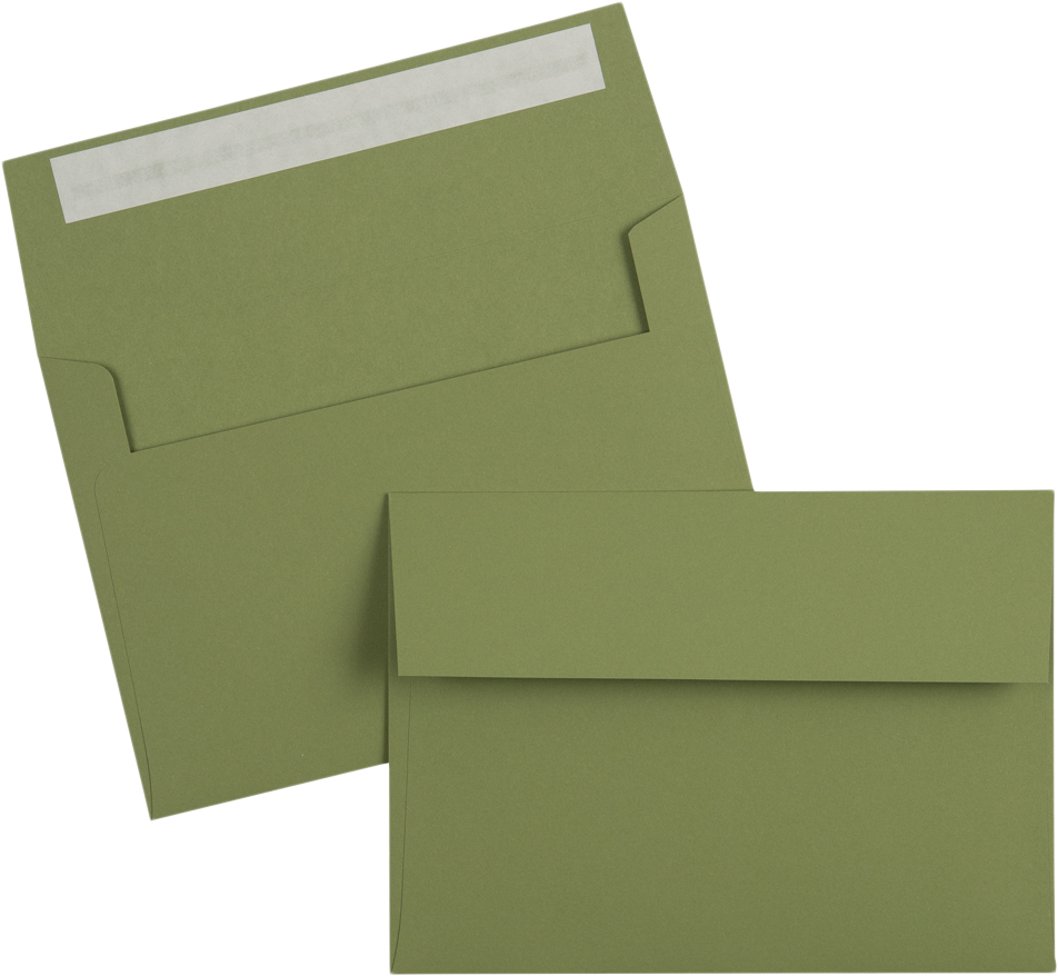 Olive Green 28lb A7 Invitation Envelopes (5 1/4 x 7 1/4) with Peel & Seal