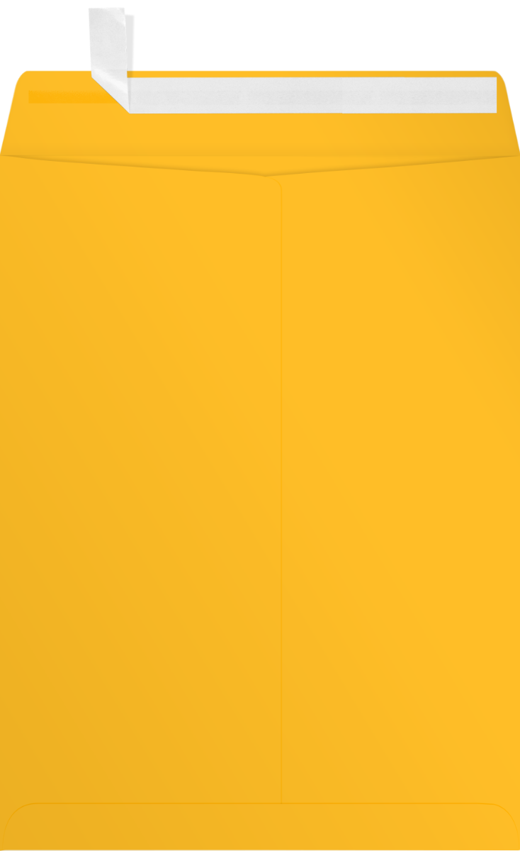 Sunflower Yellow 32lb 9 x 12 Open End Envelopes with Peel & Seal
