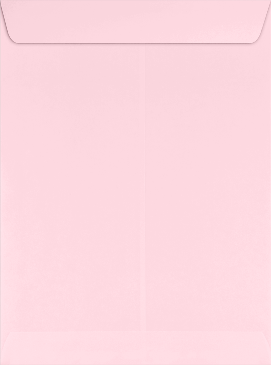 Baby Candy Pink 32lb 9 x 12 Open End Envelopes with Peel & Seal