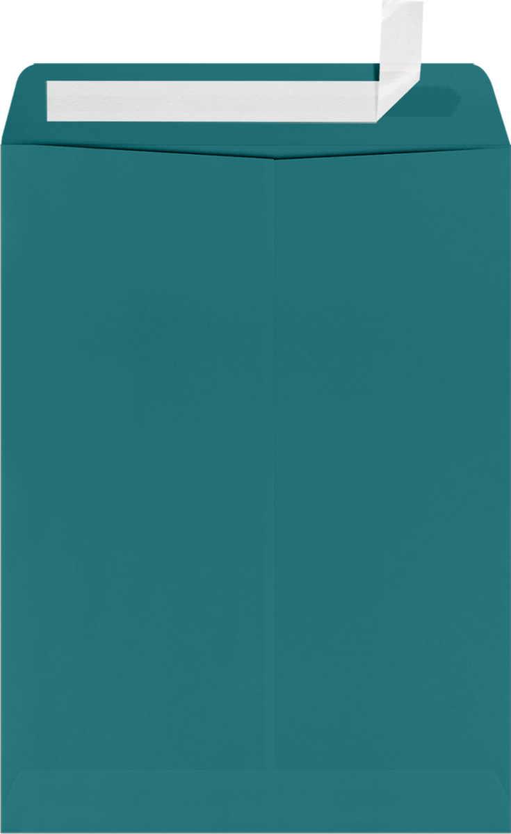 Teal Blue 32lb 9 x 12 Open End Envelopes with Peel & Seal