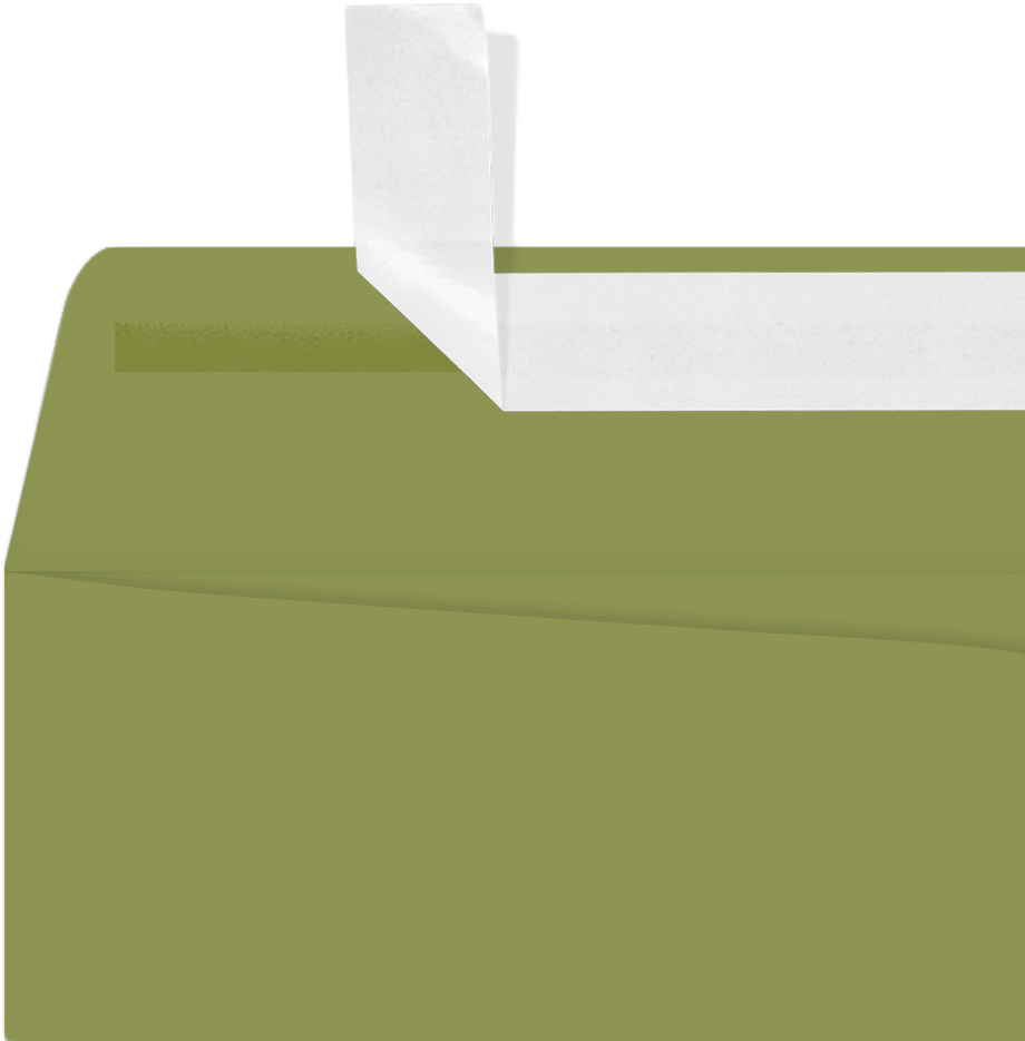 Olive Green 28lb 9 x 12 Open End Envelopes with Peel & Seal
