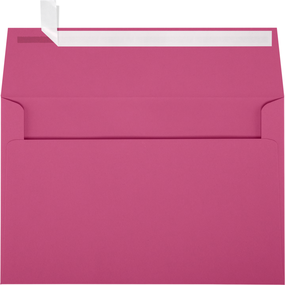Fuchsia Pink Magenta 32lb A9 Invitation Envelopes (5 3/4 x 8 3/4) with Peel & Seal